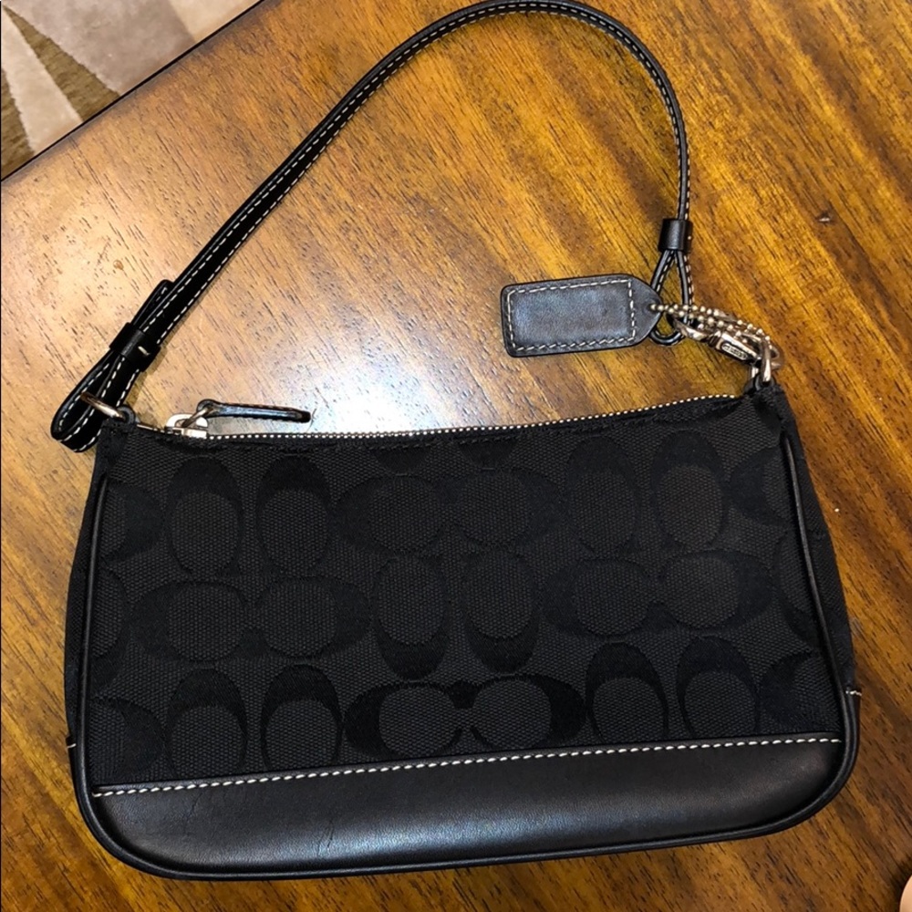 Coach canvas logo mini shoulder bag